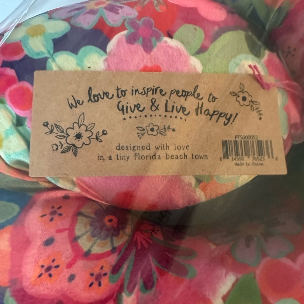 Natural Life Floral Neck Pillow - Pink and Green - Picture 2 of 5